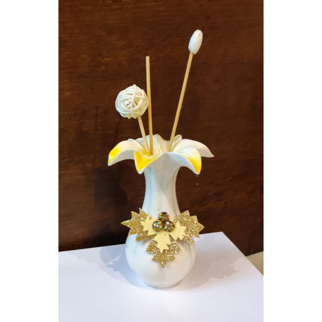 Vaso profumatore marta marzotto con agrifoglio oro